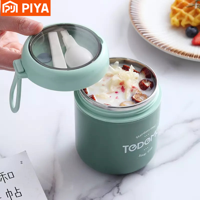 Meal Prep Tupperware - 510 ml Edelstahl Lunchbox mit Löffel