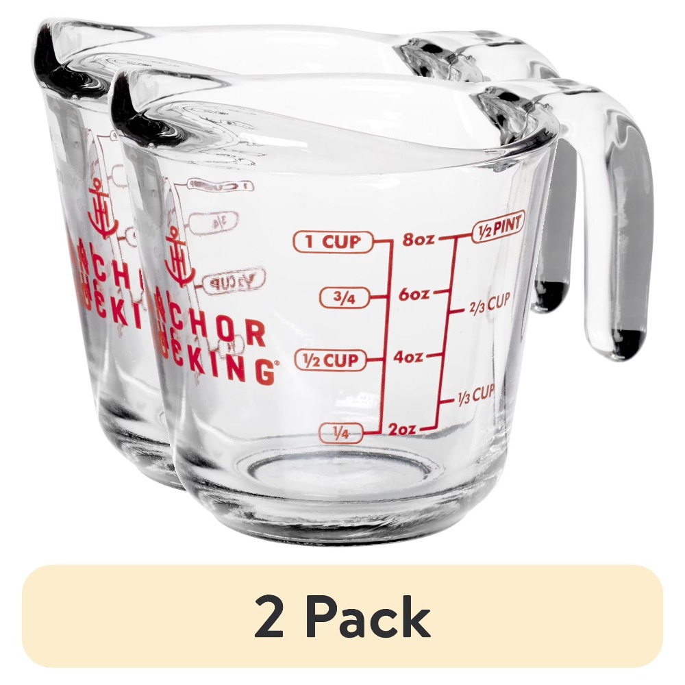 Meal Prep Usa - 2er-Set Glas-Messbecher mit Griff und Ausgießer