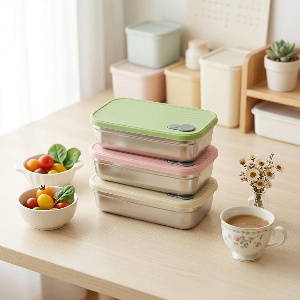 Meal Preparation - Edelstahl Bento-Box Metall-Lunchbox Mikrowellengeeignete Lebensmittelbehälter Stapelbare