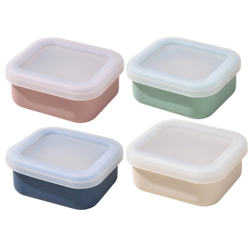 Meal Prep Containers - AB33-4er-Pack Silikon-Gefrierformen mit Deckeln für Suppen,