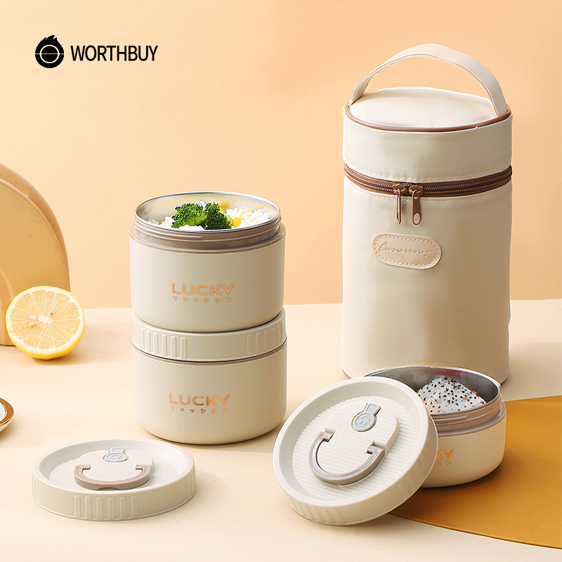 Meal Prep Tupperware - WORTHBUY Bento-Lunchbox-Set, tragbarer, warmer Lunchbehälter mit