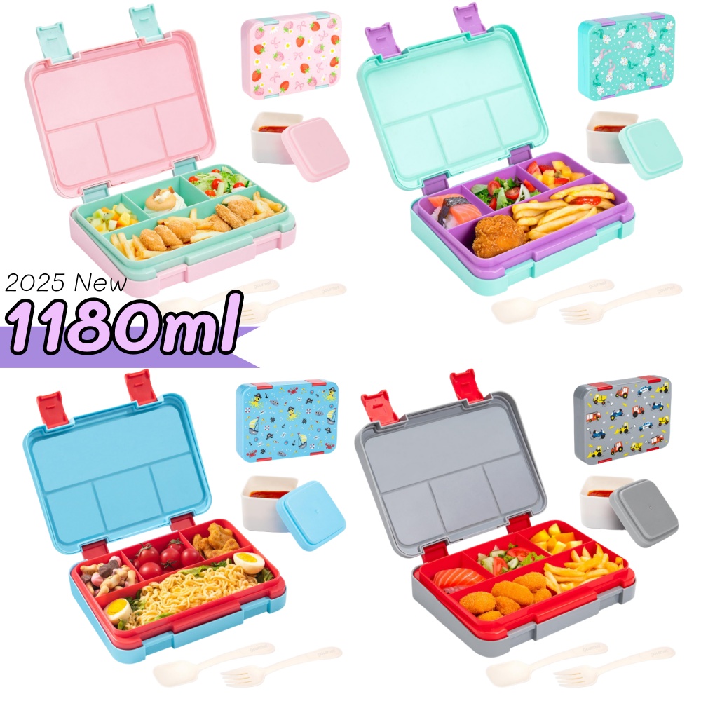 Meal Preparation - 40 Unzen Bento-Lunchbox-Set mit Cartoon-Muster, auslaufsicher,