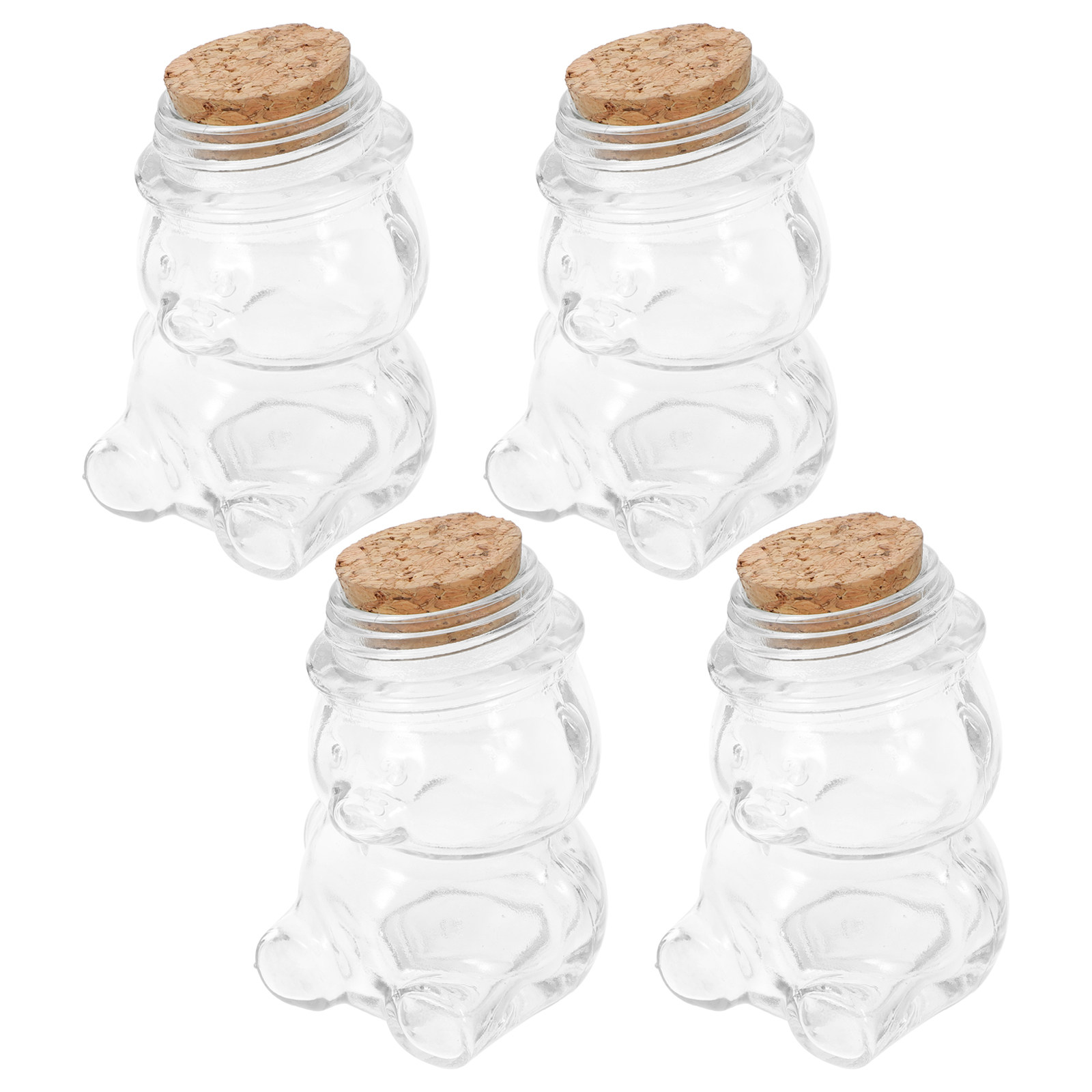 Glass Container Set - 4-teiliges Glas-Bonbonglas-Set, transparenter, luftdichter Lebensmittelbehälter für
