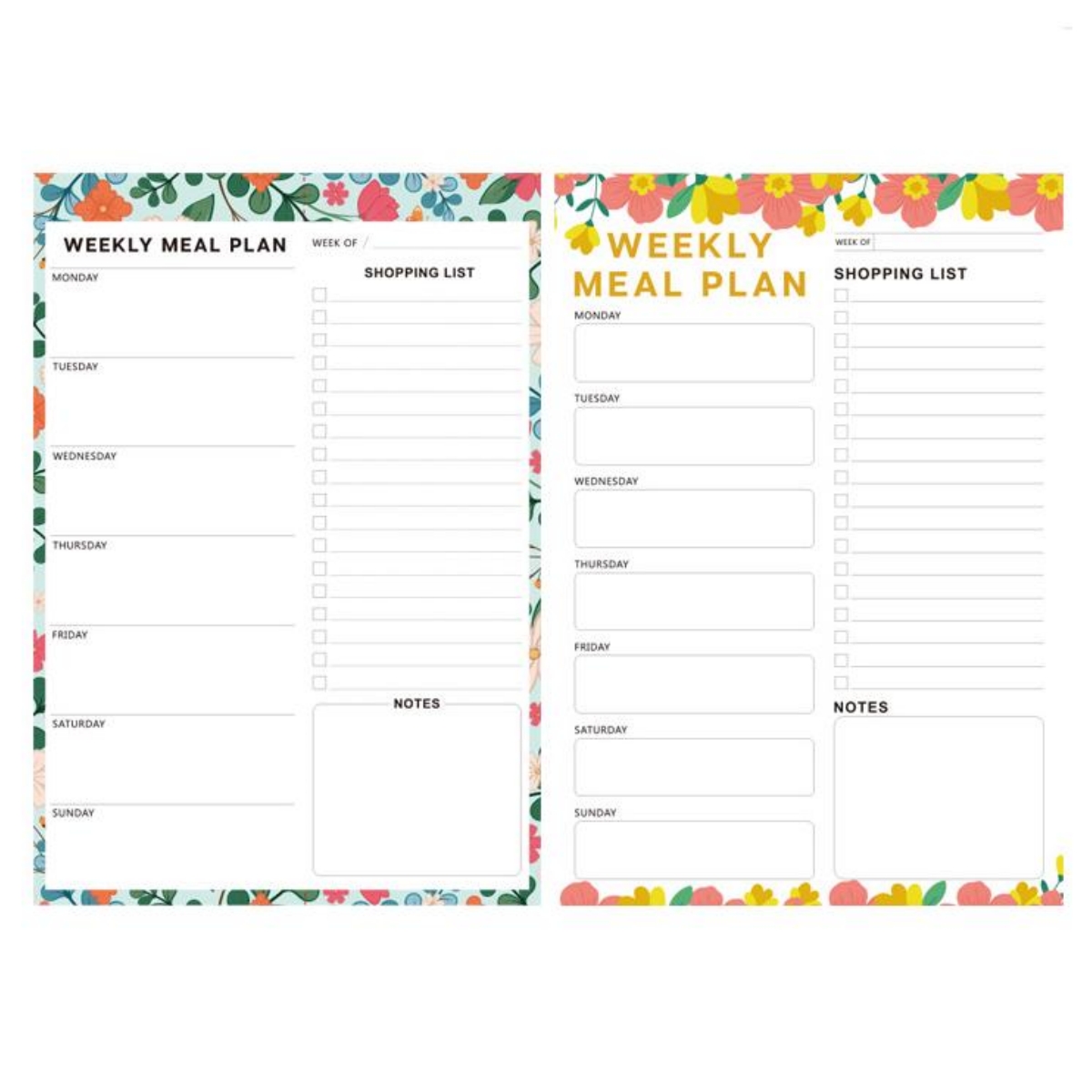 Meal Prep Grocery List - Mahlzeitenplaner, Kühlschrankmagnet, Mahlzeitenplanungsblock, Einkaufsliste, strukturiertes Layout,