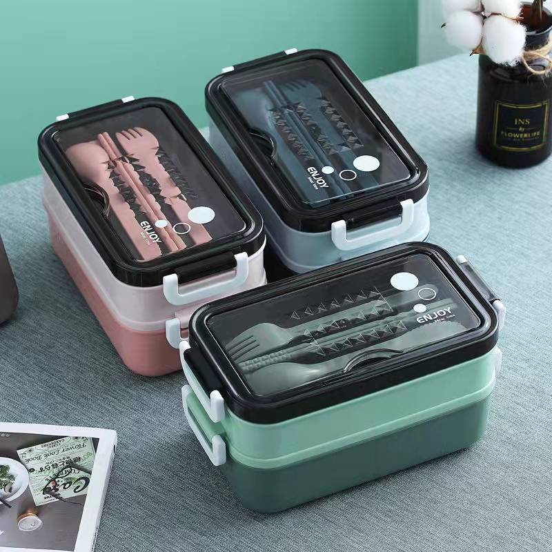 Meal Prep Tupperware - 1pc 1400ml Doppel-schicht Lunch Box Tragbare