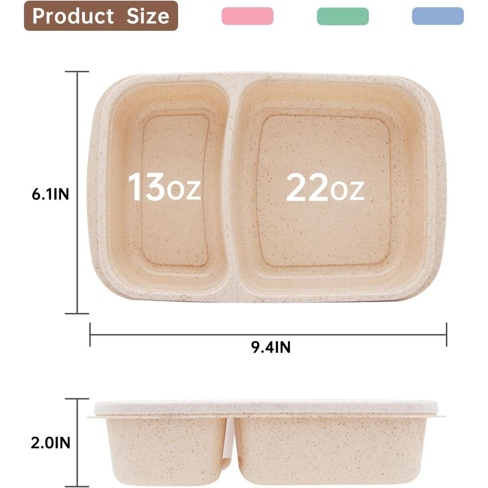 4er-Pack Bento-Lunchbox, 2-Fac – Meal Prep Containers Bewertung und Preis