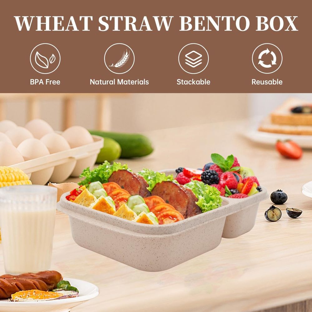 4er-Pack Bento-Lunchbox, 2-Fac – Meal Prep Containers Bewertung und Preis