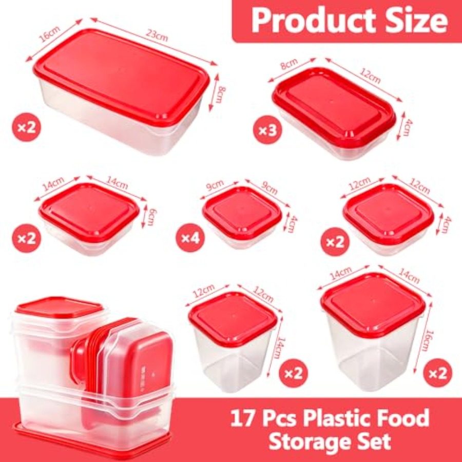 17-teiliges Kunststoff-Lebensm – Meal Prep Containers Bewertung und Preis
