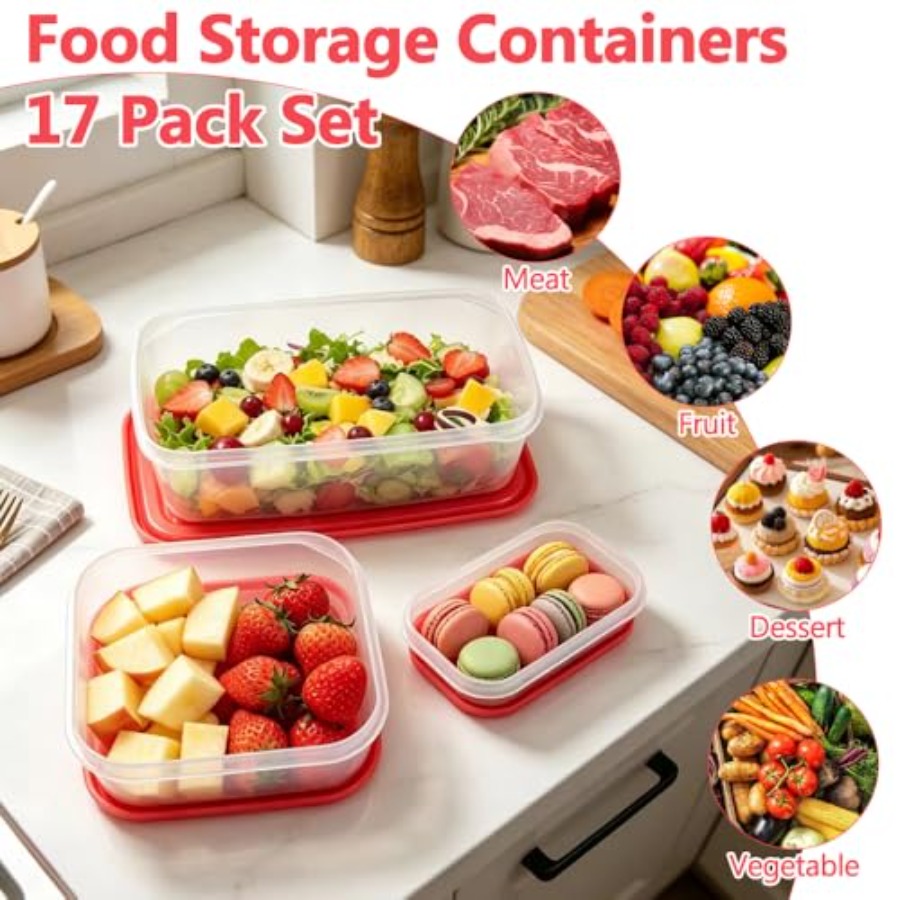 17-teiliges Kunststoff-Lebensm – Meal Prep Containers Bewertung und Preis