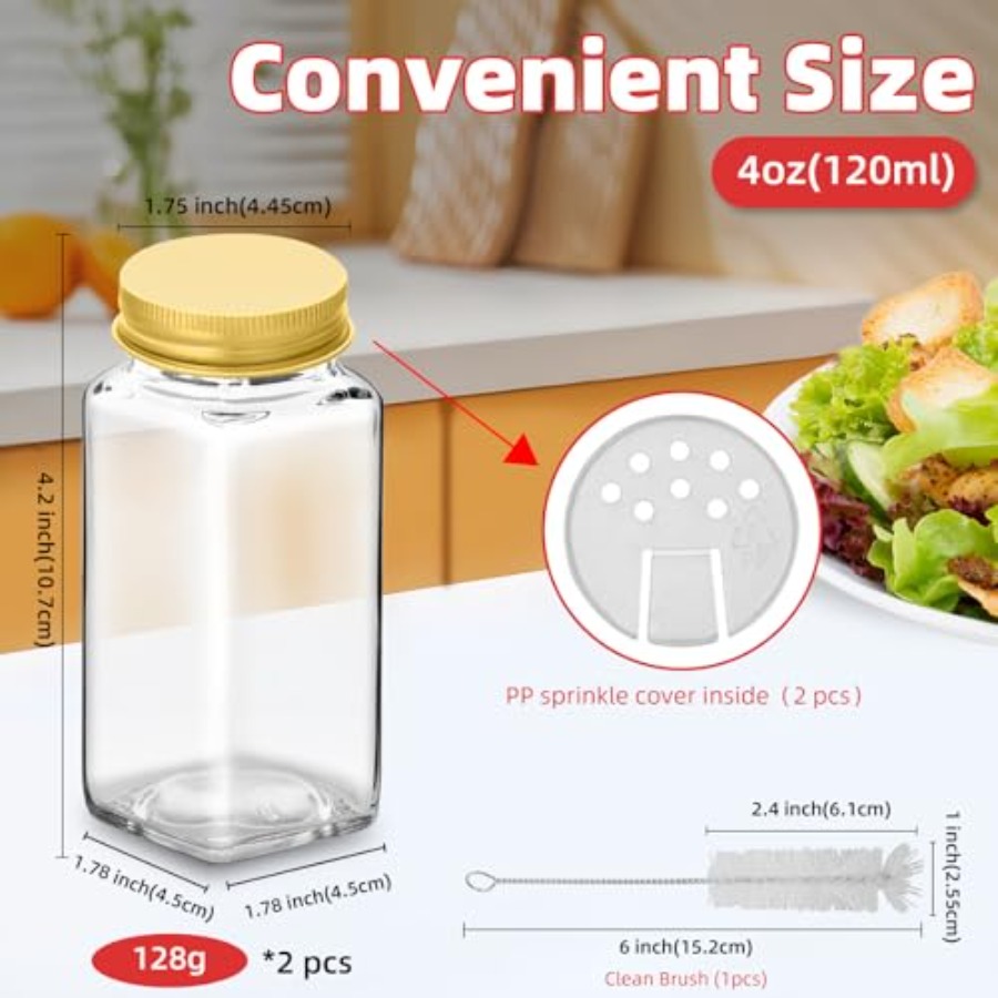 2er-Set 4oz Glas-Gewürzgläser  – Glass Container Set Bewertung und Preis