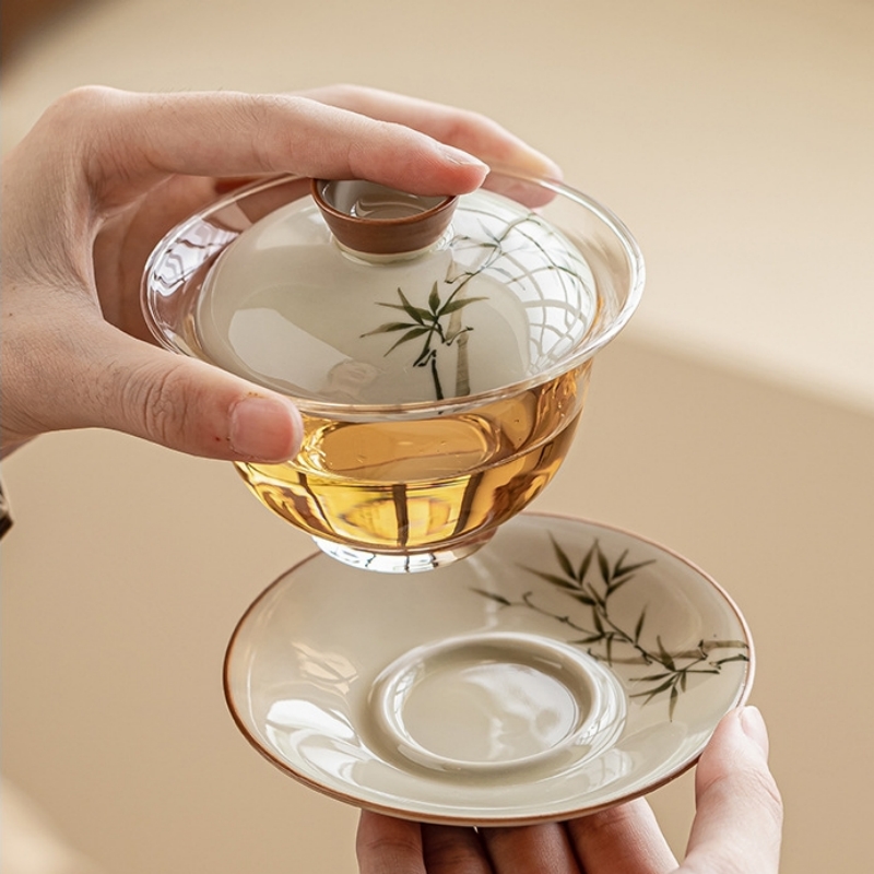 Handbemalter Bambus-Gaiwan für – Glass Container Set Bewertung und Preis