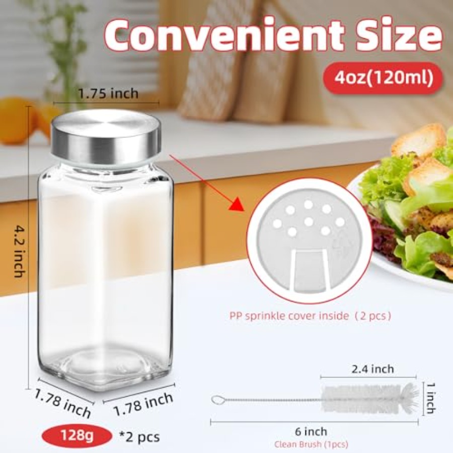 2er-Set 4oz Glas-Gewürzgläser  – Glass Container Set Bewertung und Preis