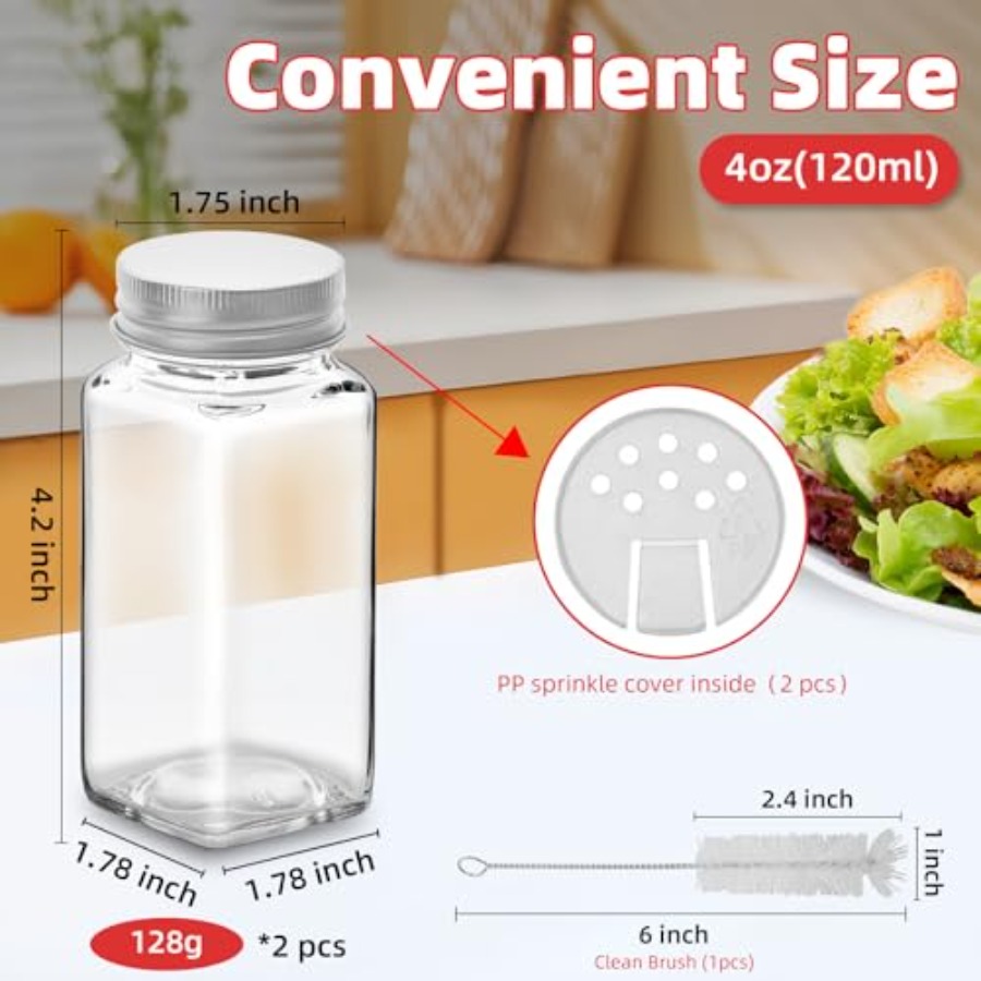 2er-Set 4oz Glas-Gewürzgläser  – Glass Container Set Bewertung und Preis